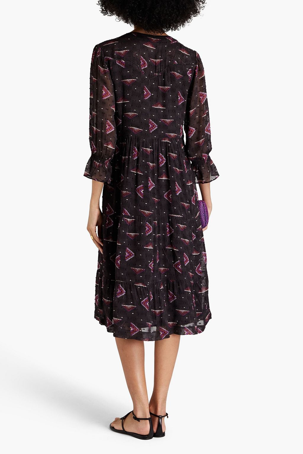 BA&SH Calliope printed fil coupé dress