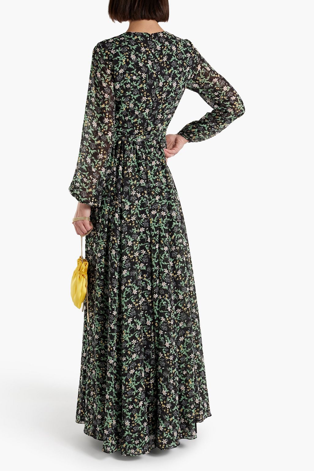 MIKAEL AGHAL Gathered floral-print metallic fil coupé maxi dress | THE ...