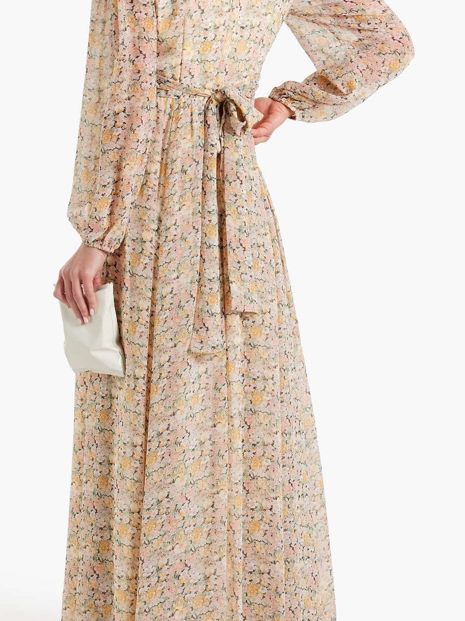 floral-print chiffon maxi dress