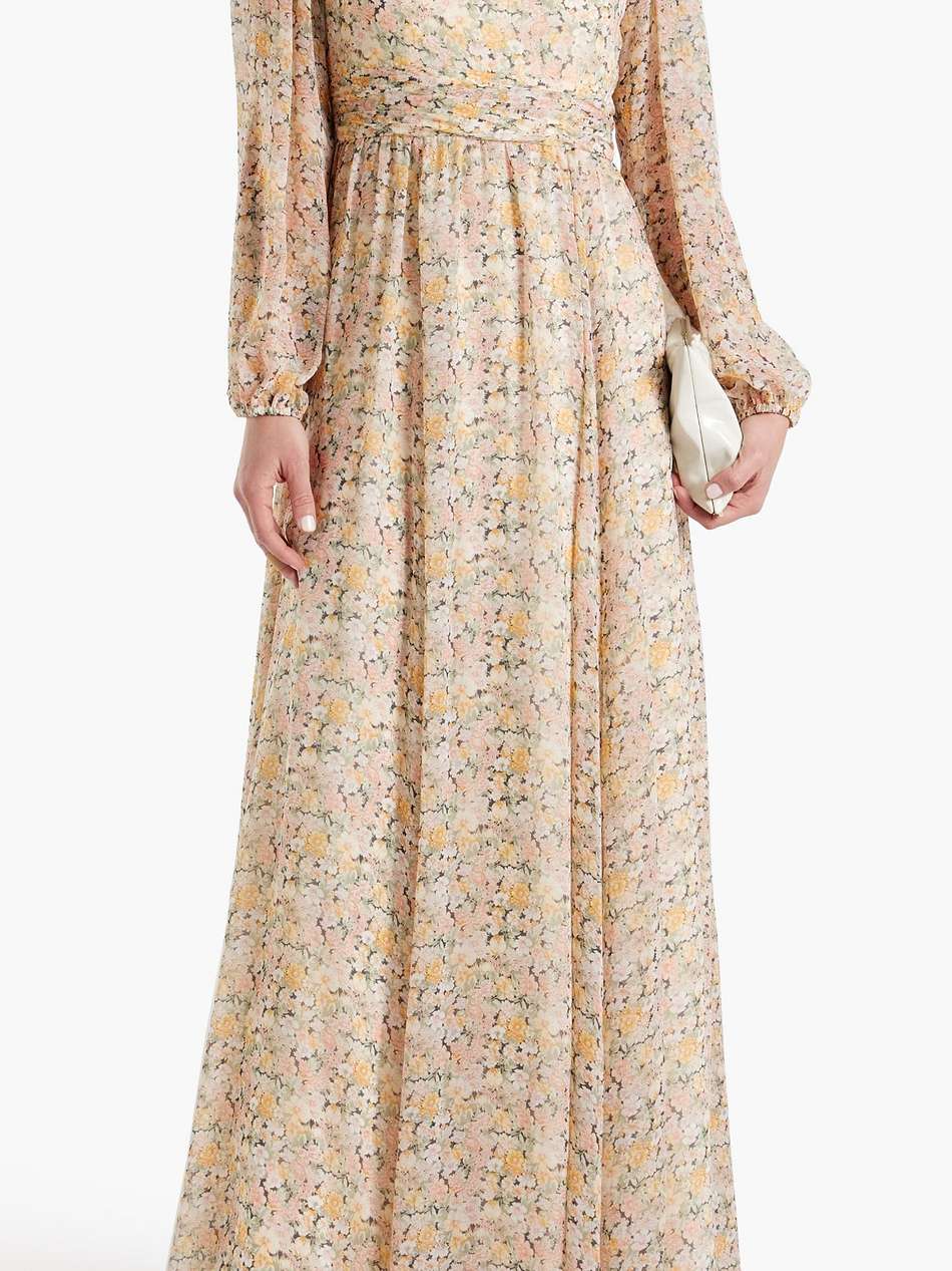 floral-print chiffon maxi dress
