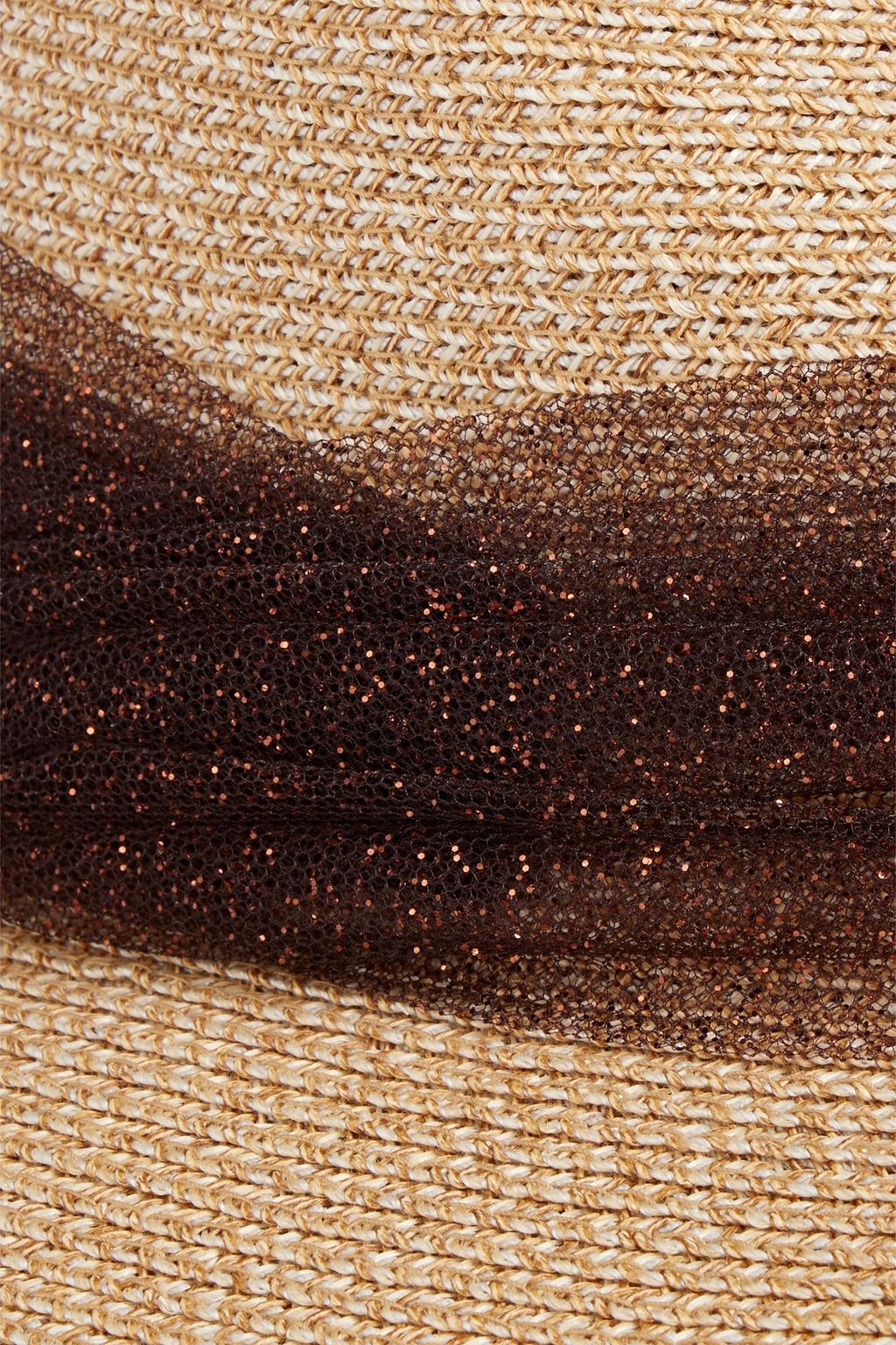 EUGENIA KIM Courtney glittered tulle-trimmed paper Panama hat