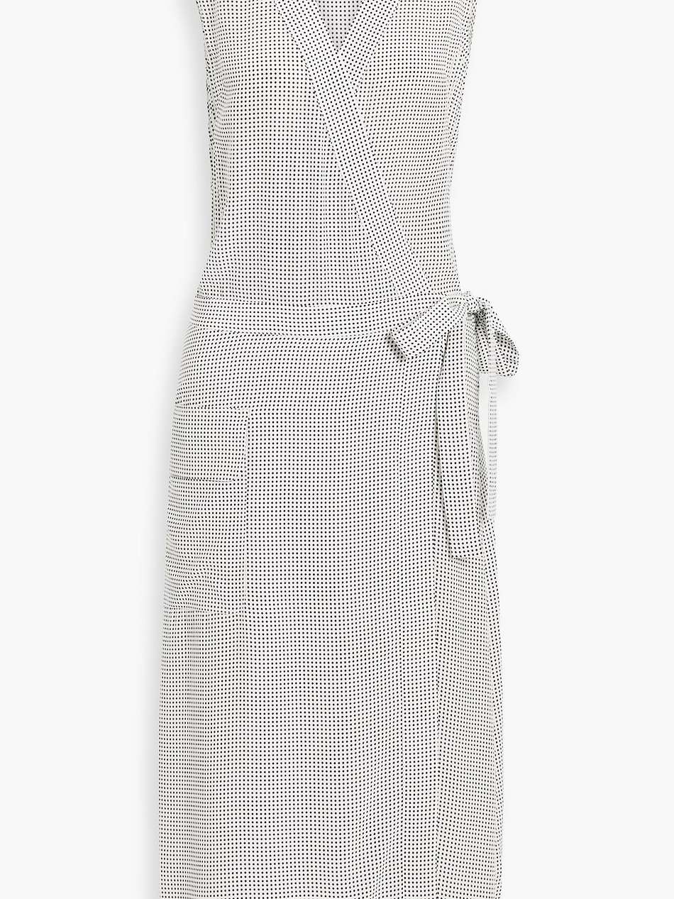 maovesa polka-dot silk crepe de chine midi wrap dress