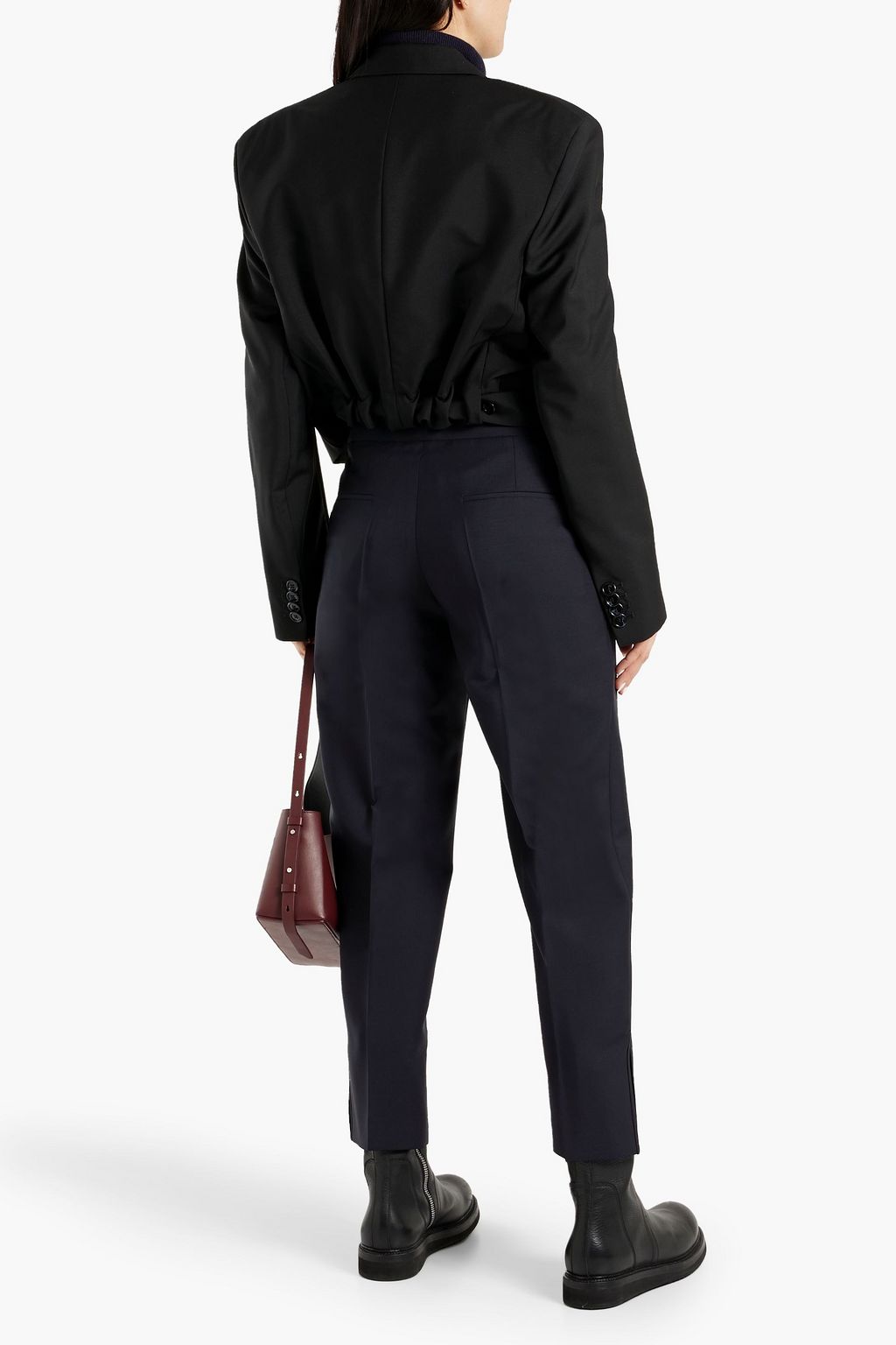JIL SANDER Wool and mohair-blend crepe straight-leg pants