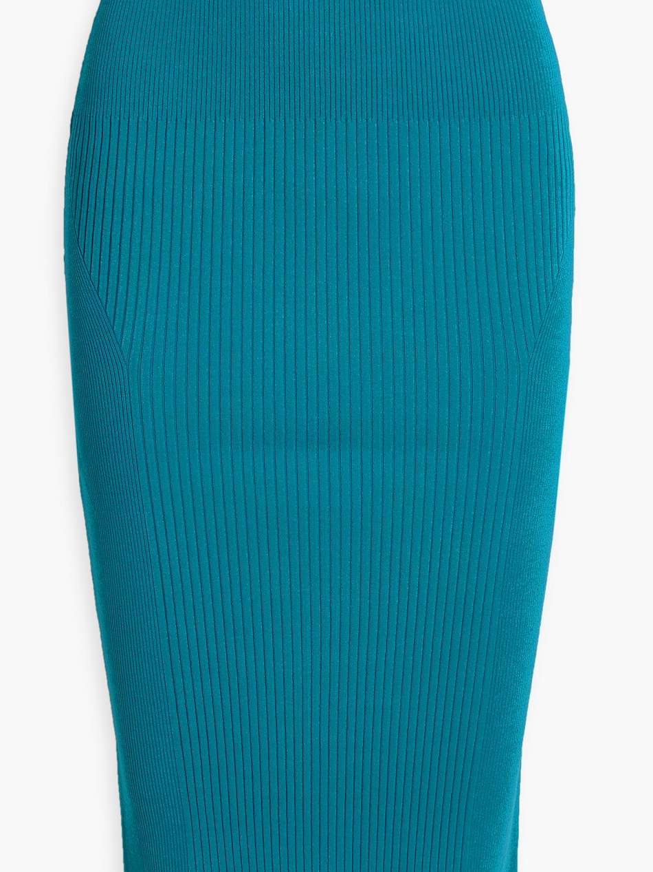ribbed-knit midi skirt