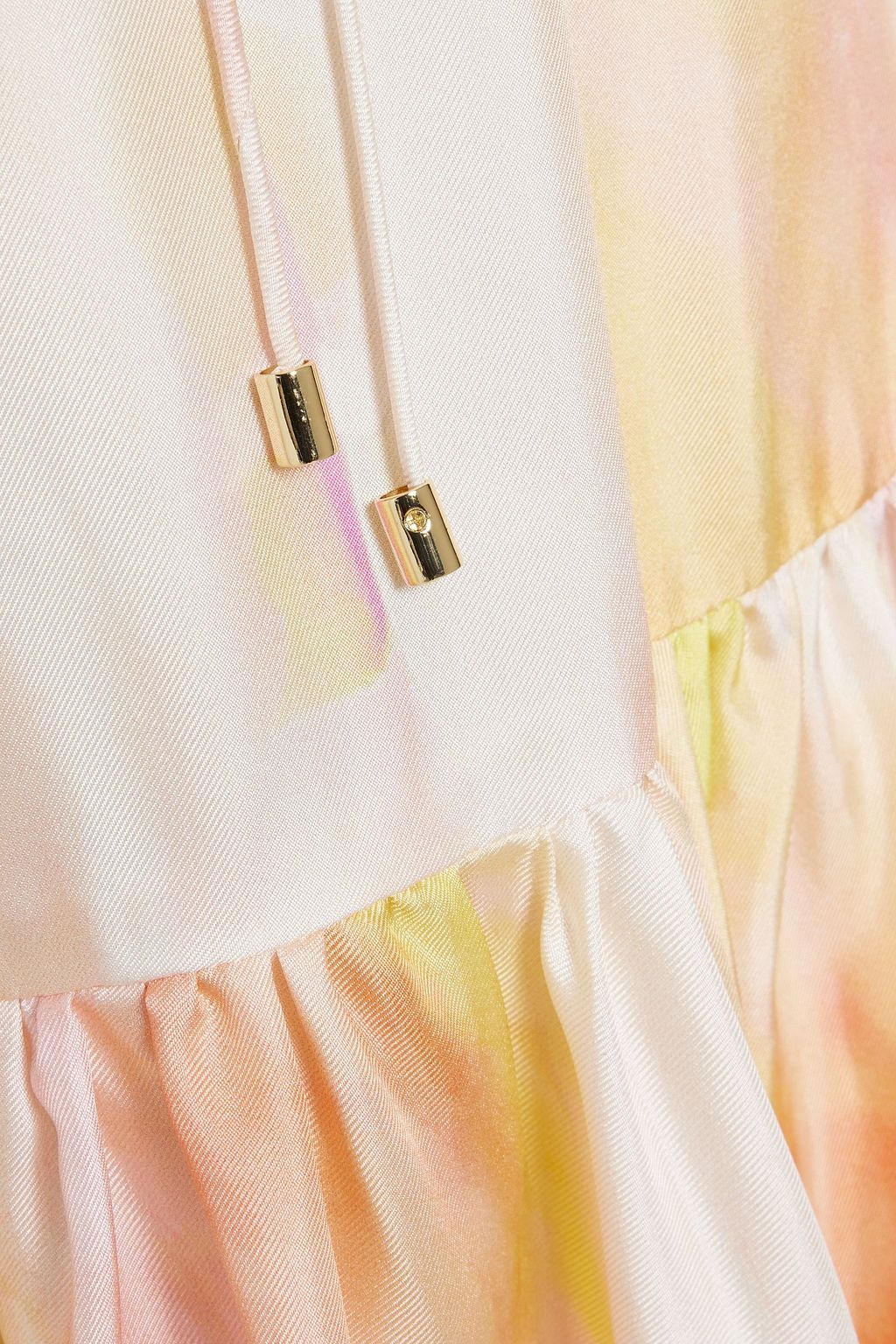 ZIMMERMANN Gathered printed silk-satin twill midi dress