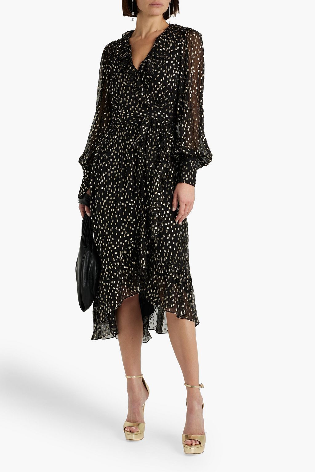 ZIMMERMANN Metallic fil coupé silk-blend midi wrap dress