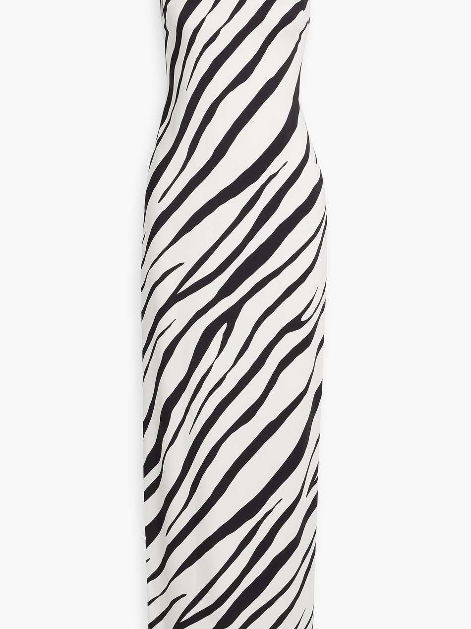 aaliyah zebra-print cady maxi dress