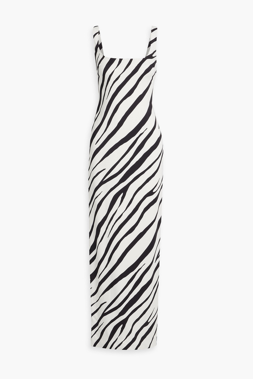 Shop Et Ochs Aaliyah Zebra-print Cady Maxi Dress In Animal Print