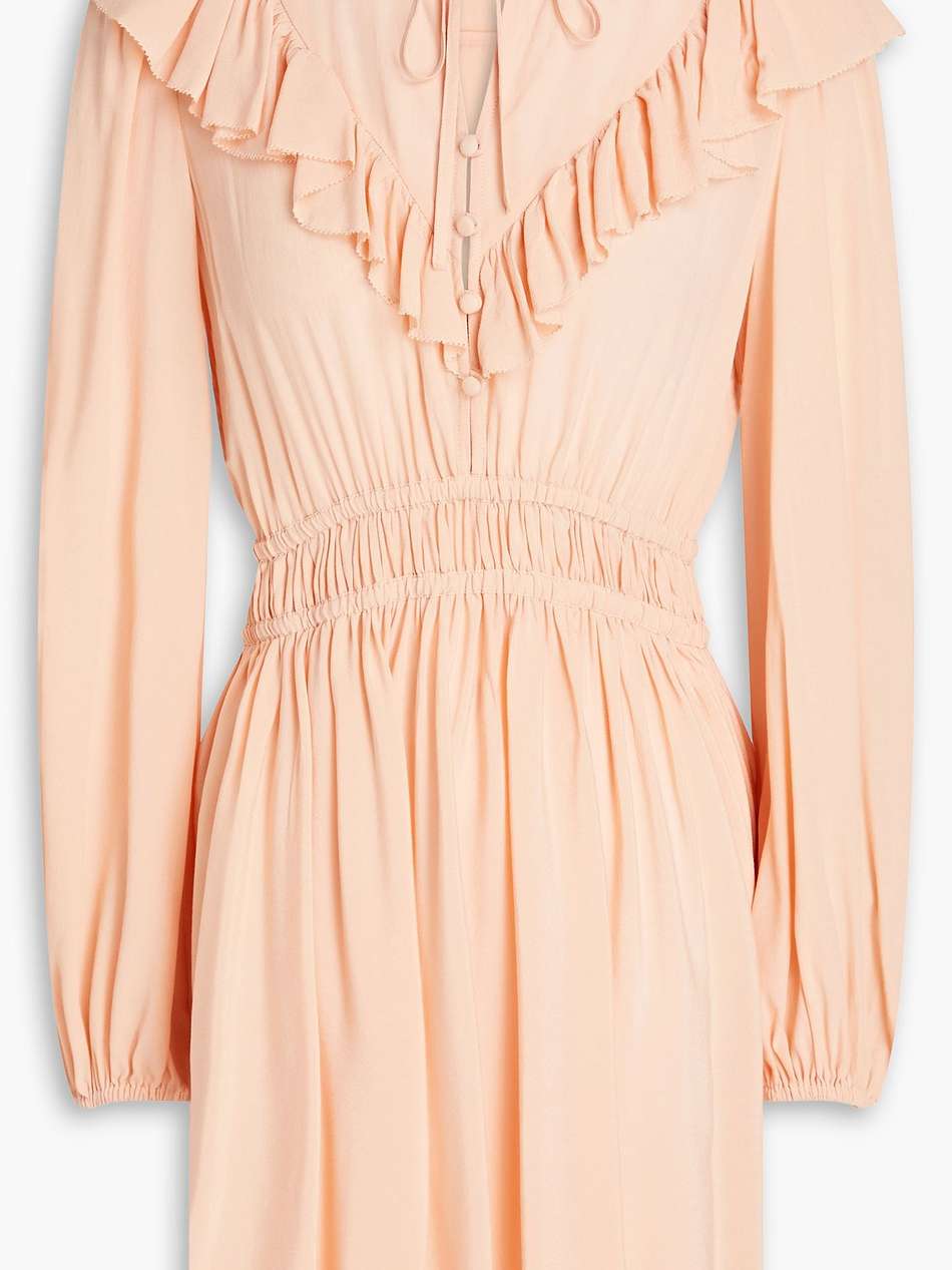 ruffled crepe mini dress