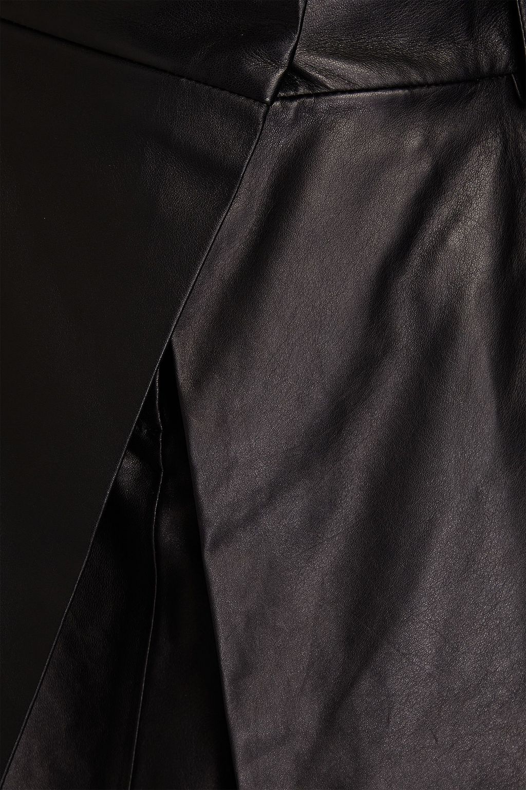 VALENTINO GARAVANI Pleated leather mini skirt