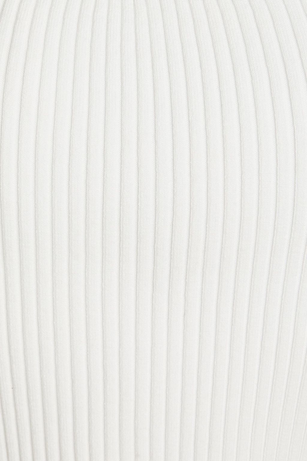 MAJE Crochet-paneled ribbed-knit top