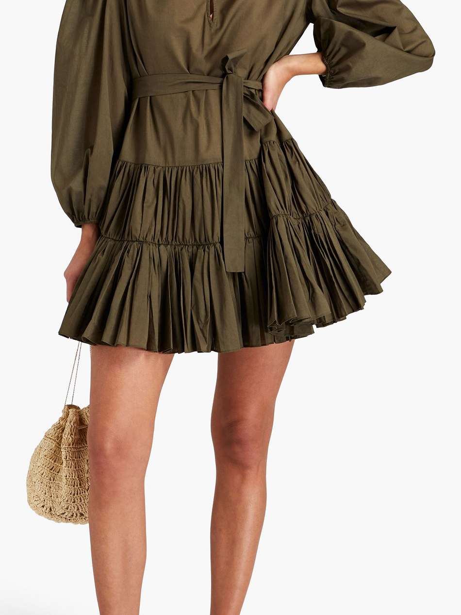 tiered cotton-voile mini dress