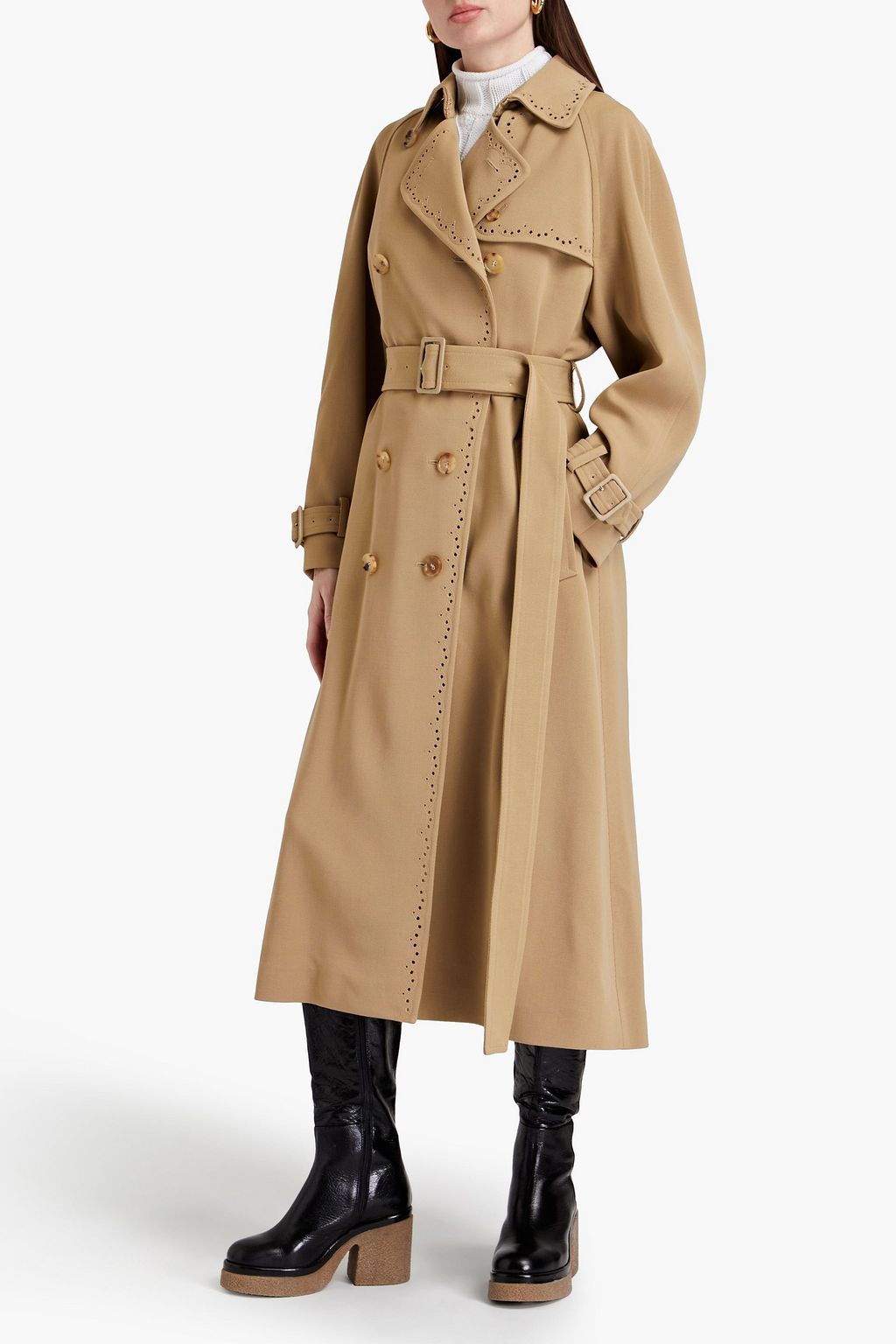 CHLOÉ Wool-felt trench coat
