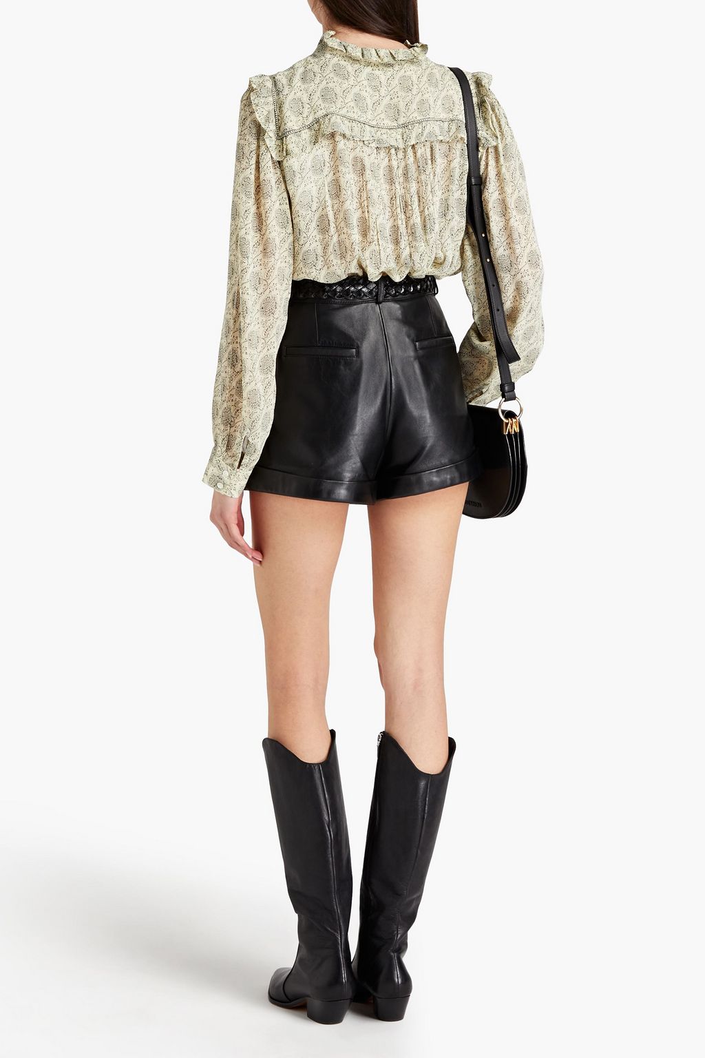 BA&SH Gathered printed georgette blouse