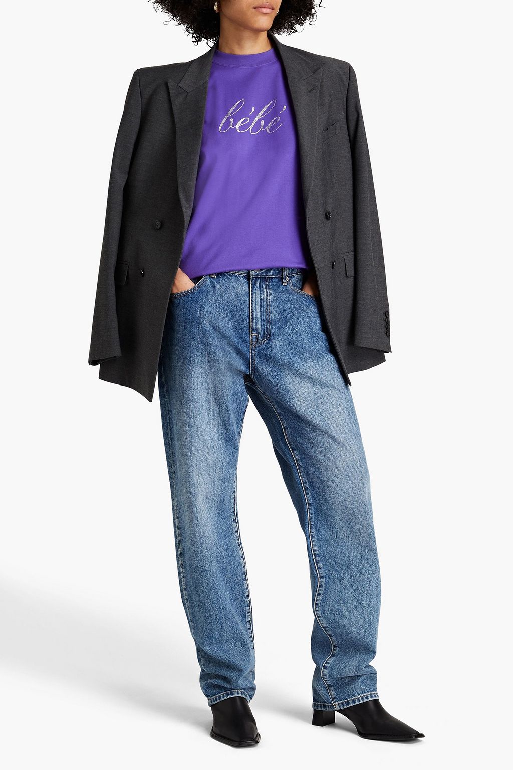 BALENCIAGA コットンジャージー Tシャツ クリスタル付き