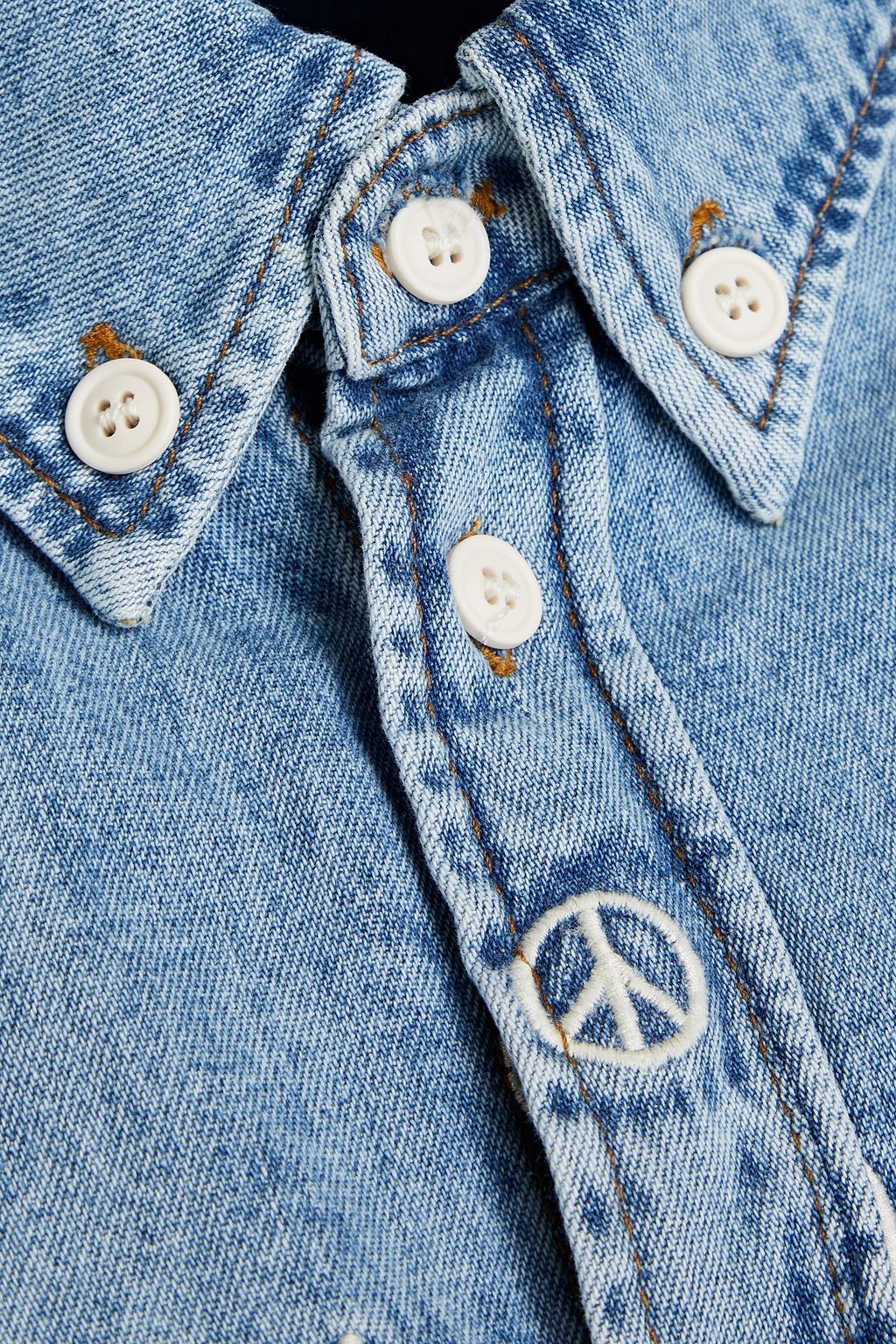 SANDRO Celestine embroidered denim shirt