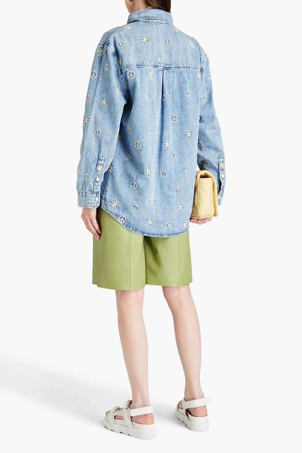 SANDRO Celestine embroidered denim shirt