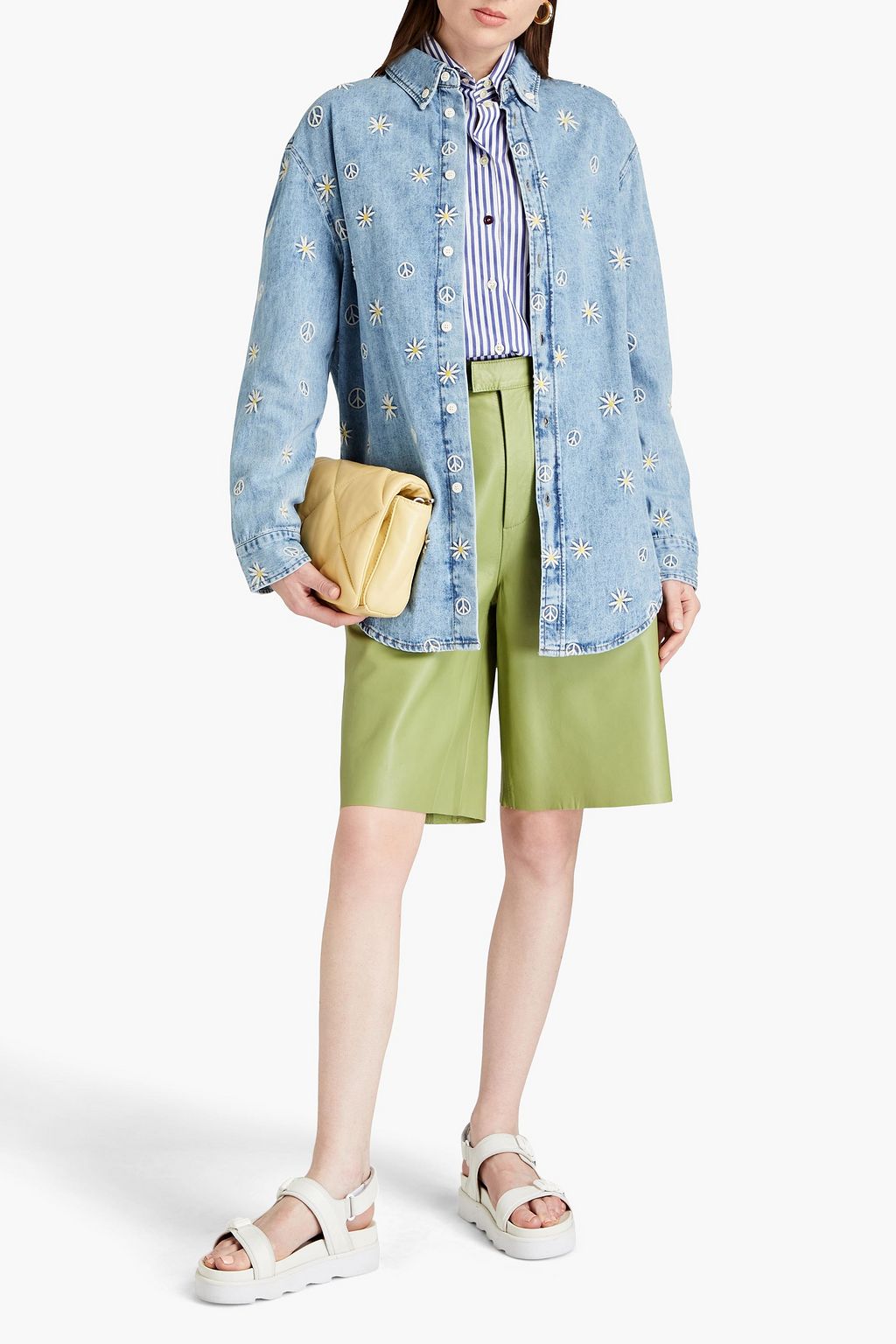 SANDRO Celestine embroidered denim shirt