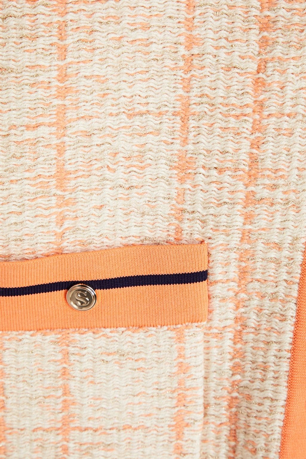 SANDRO Metallic cotton-blend cardigan