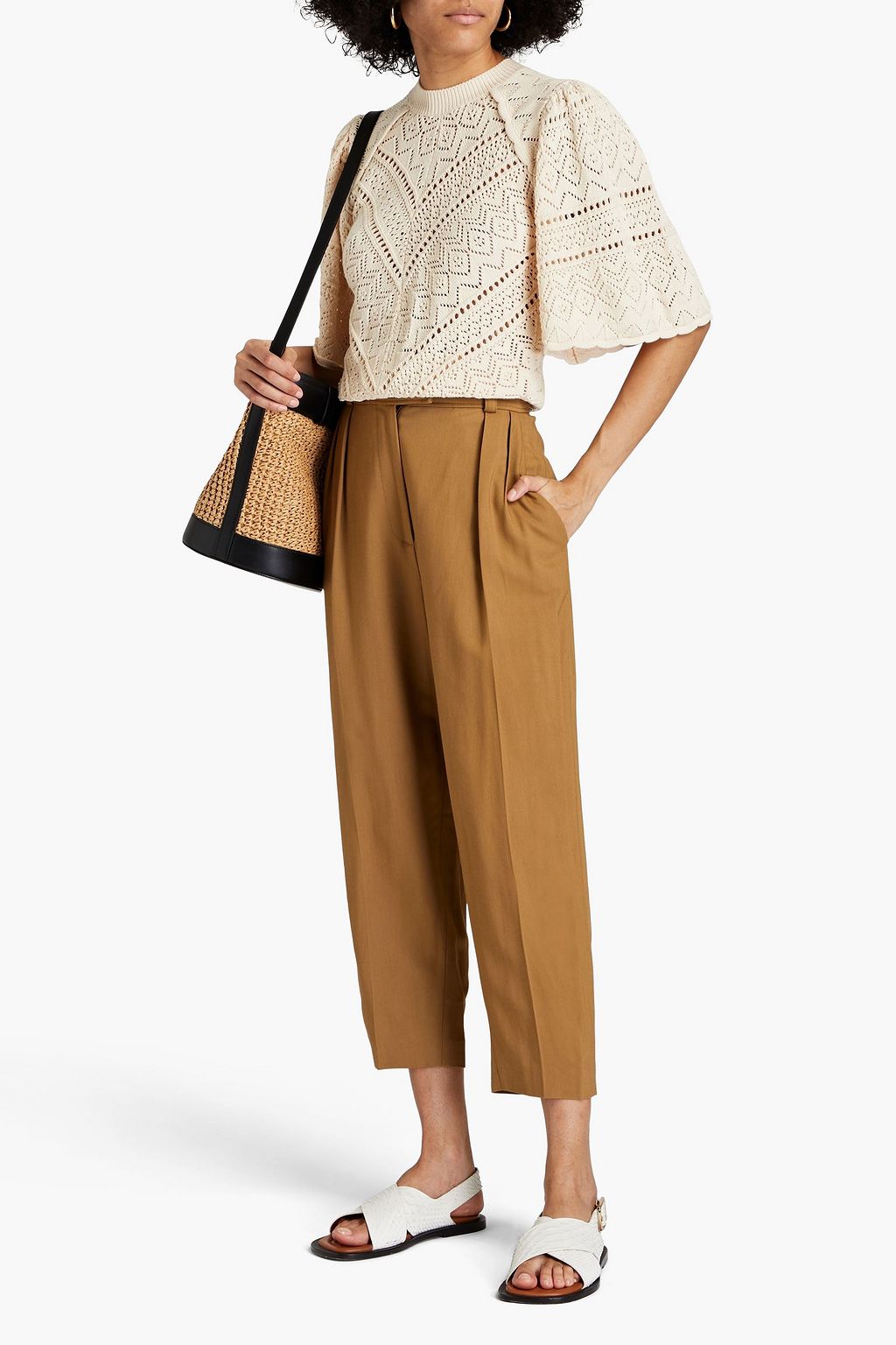 BA&SH Baphir Cropped Karottenhose aus Twill mit Falten