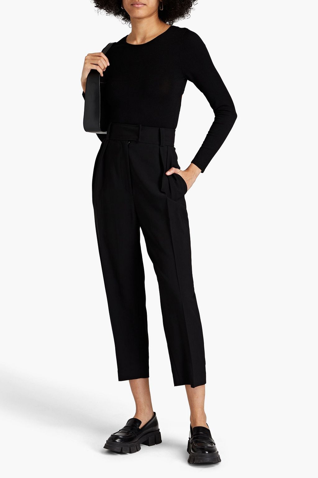 BA&SH Baphir cropped pleated twill tapered pants
