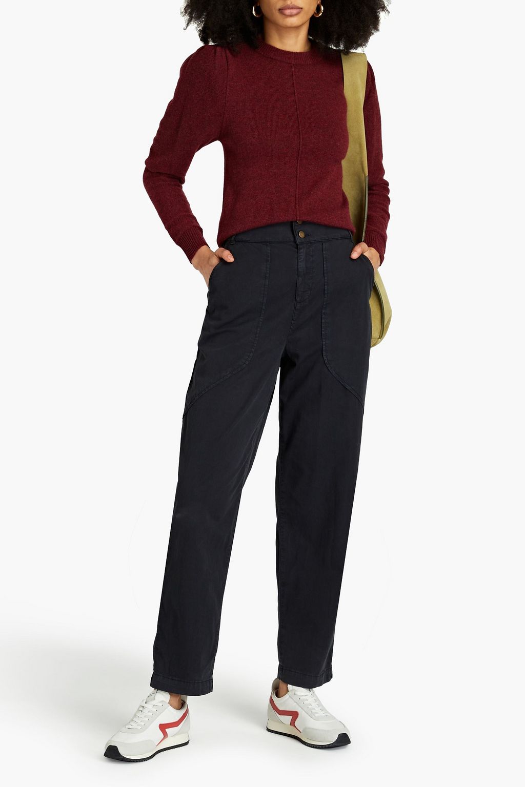 BA&SH Yaly pintucked wool and yak-blend sweater