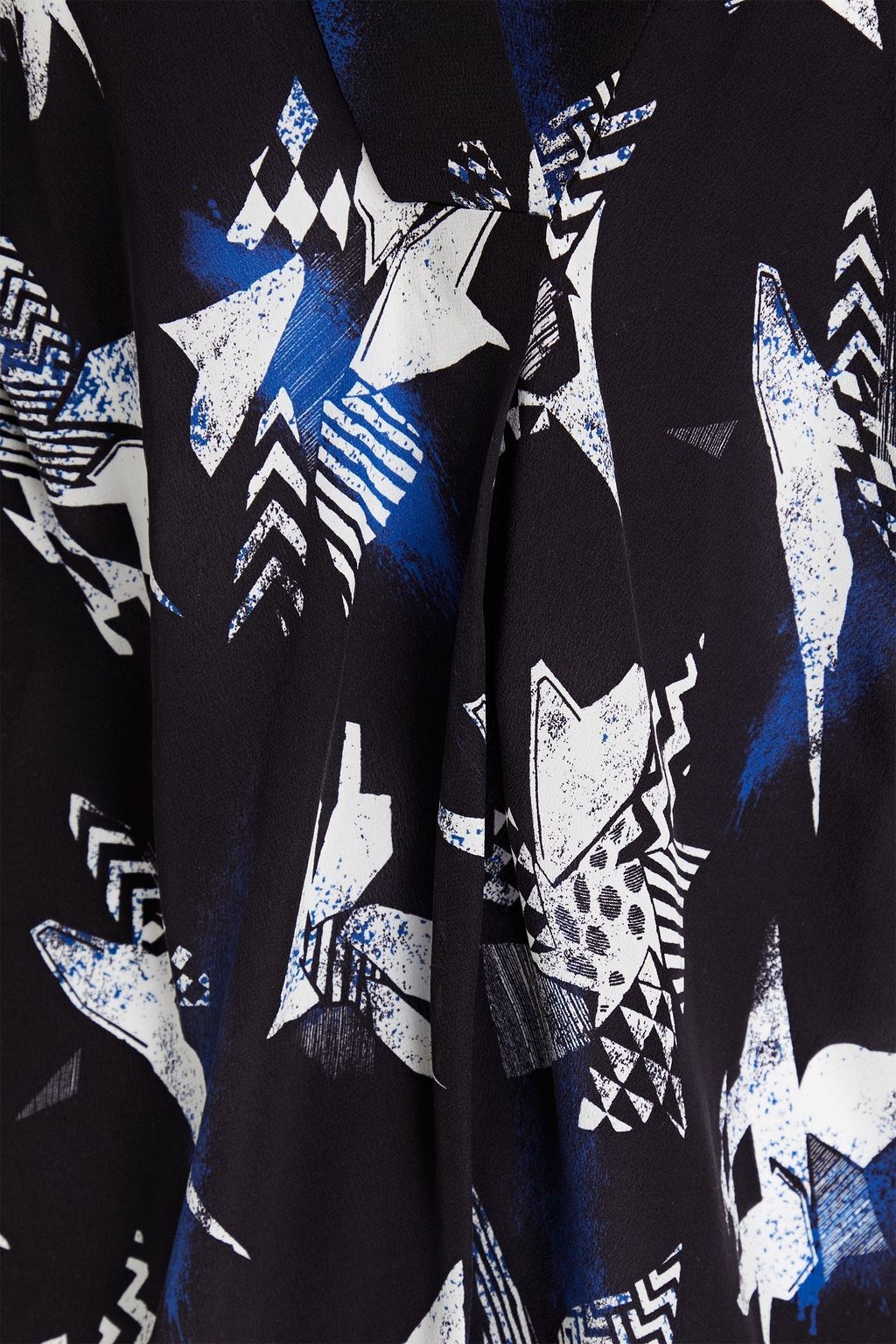 IRO Chabie pleated printed silk crepe de chine blouse