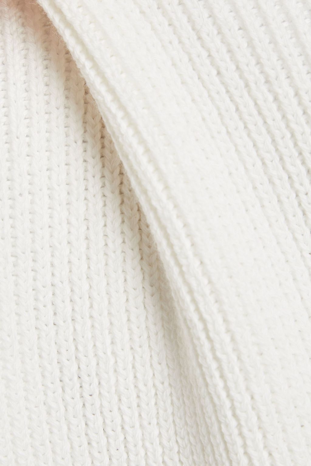 SANDRO Cutout ribbed cotton turtleneck top