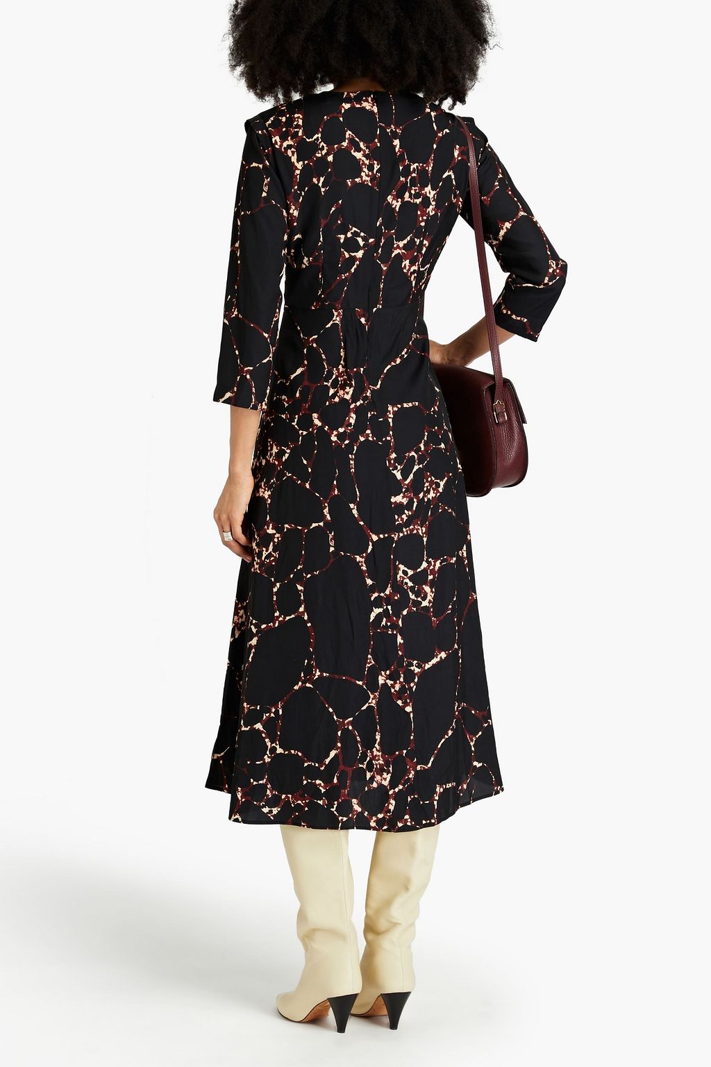 BA&SH Molga printed crepe de chine midi dress