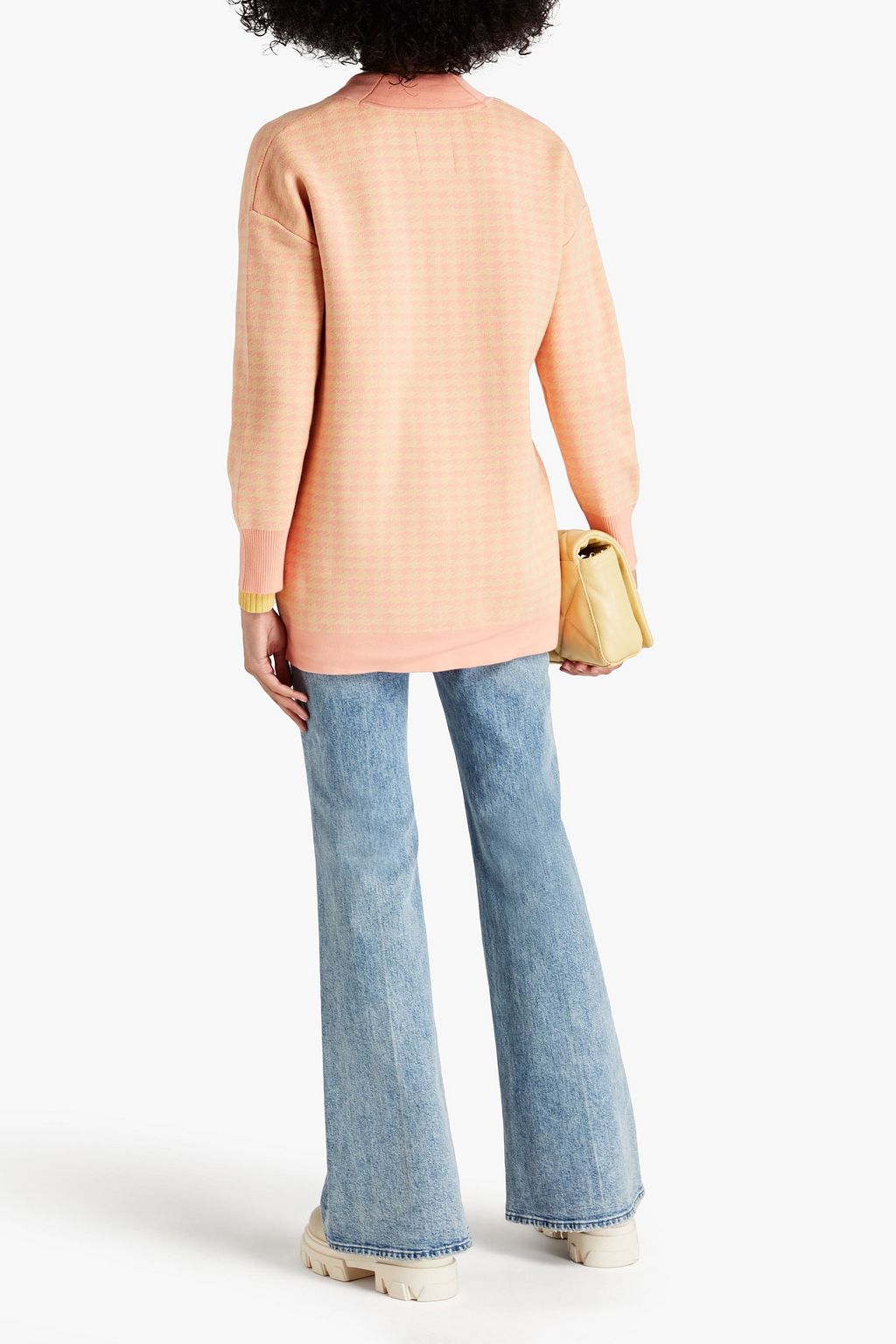 SANDRO Houndstooth knitted cardigan