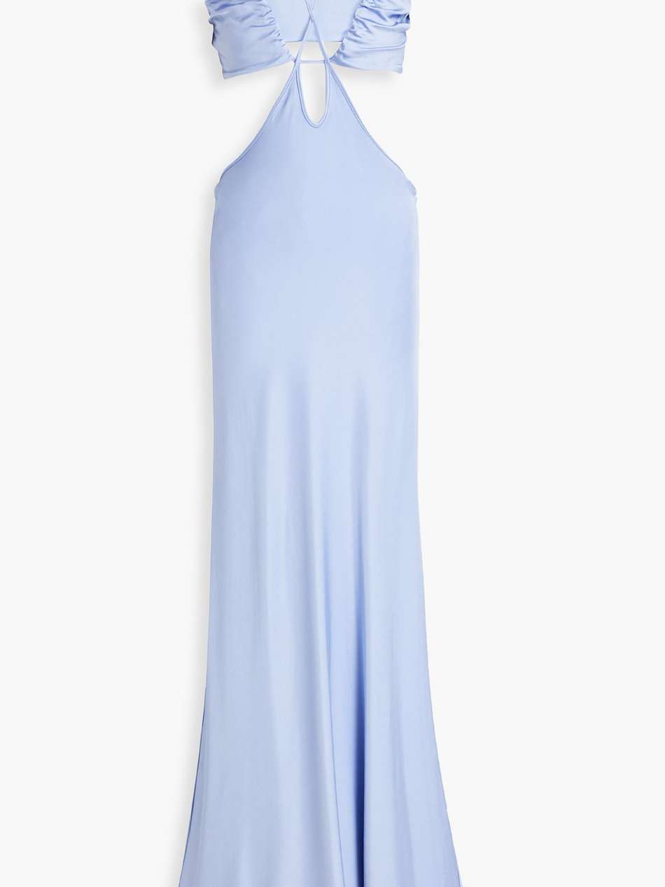 genesis cutout stretch-satin jersey gown