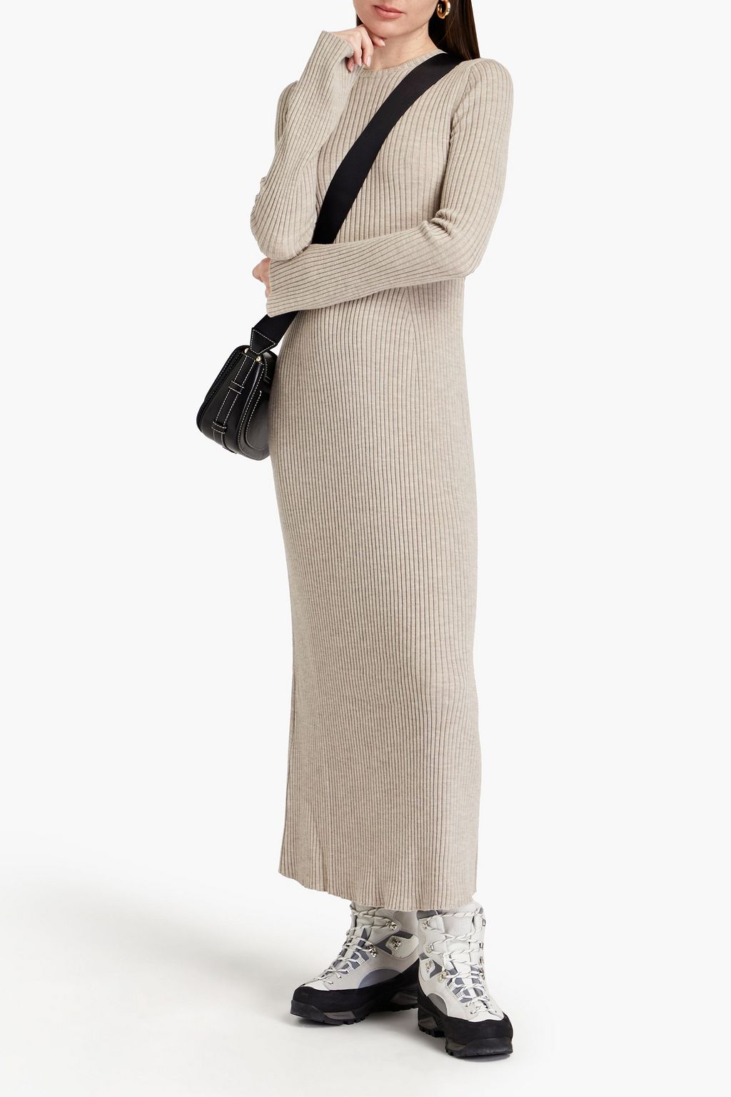 CHLOÉ Ribbed wool and cashmere-blend maxi dress