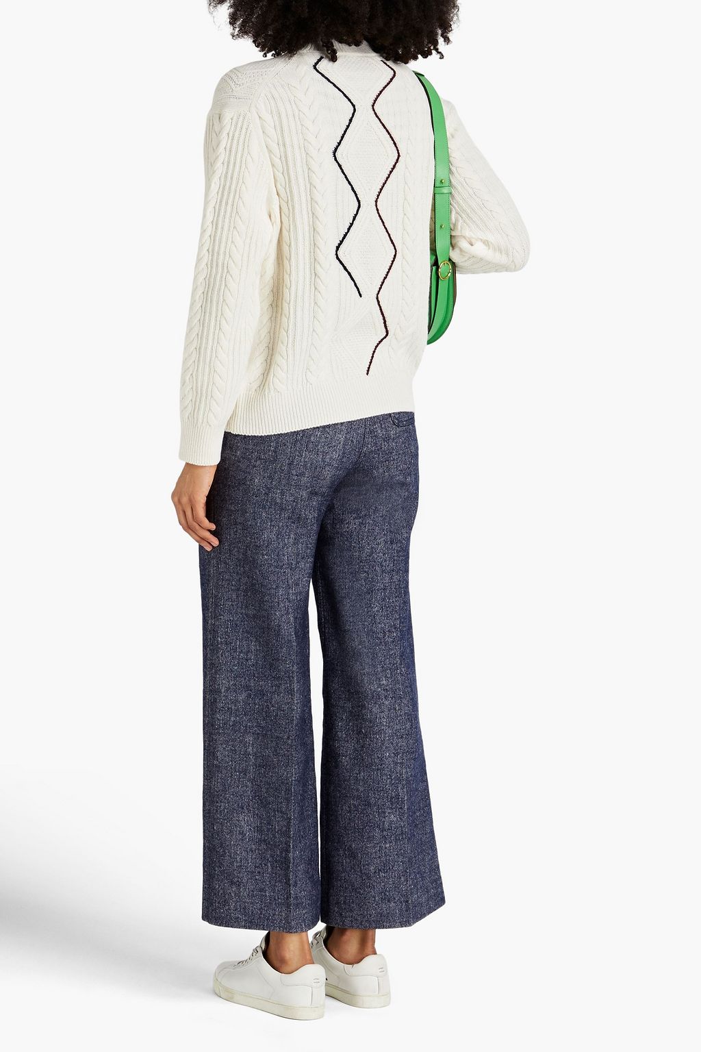 PS PAUL SMITH Embroidered cable-knit wool-blend cardigan