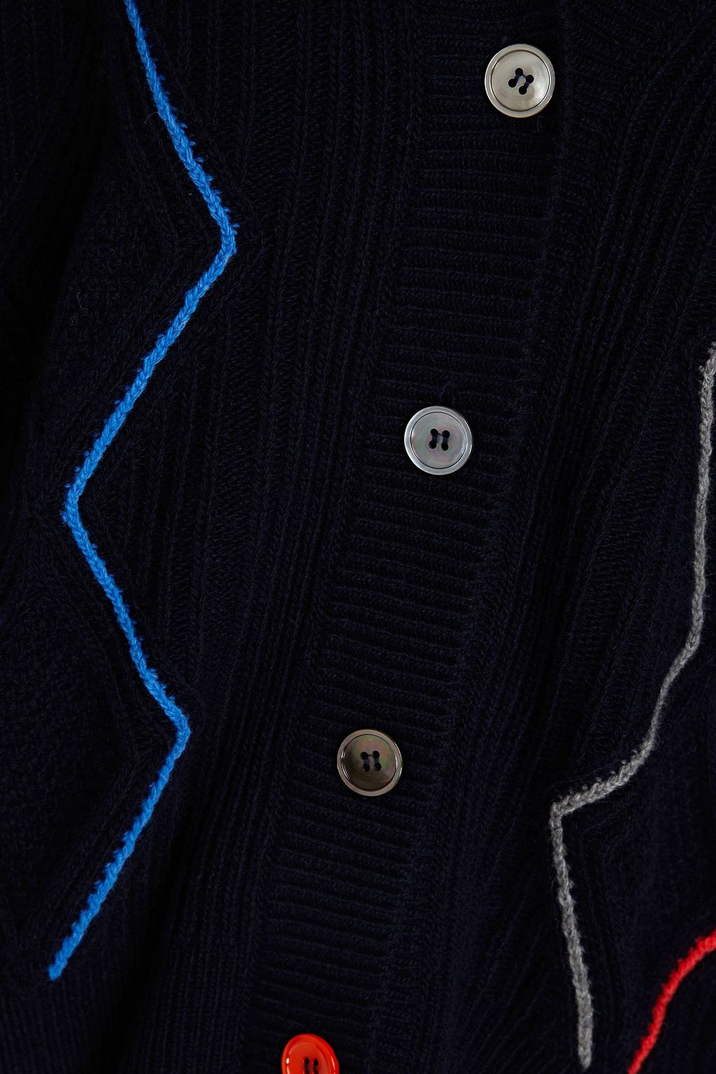 PS PAUL SMITH Embroidered cable-knit wool-blend cardigan