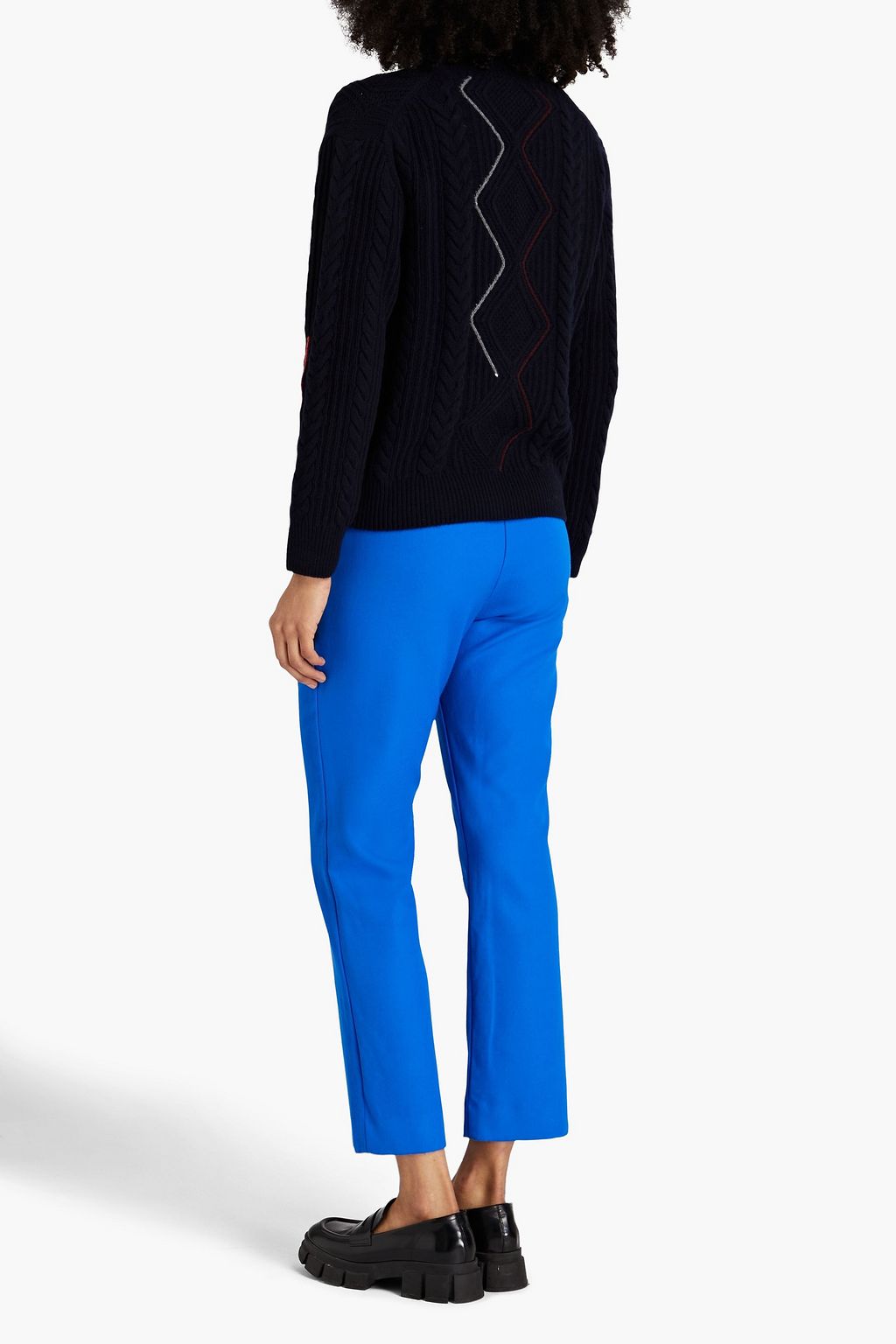 PS PAUL SMITH Embroidered cable-knit wool-blend cardigan