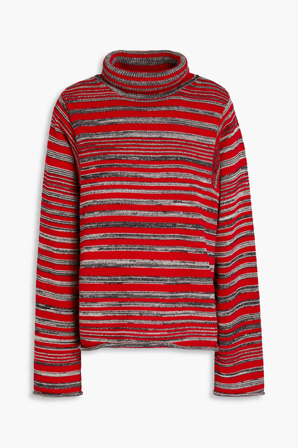 Paul Smith Striped Cotton-blend Turtleneck Sweater In Red
