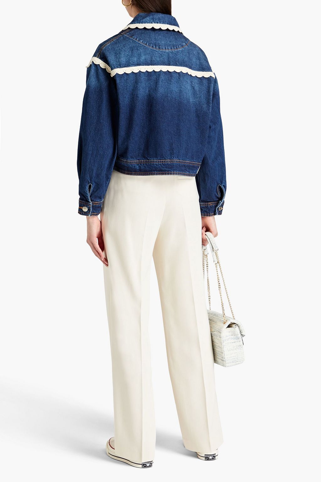 MAJE Lyocell-blend crepe wide-leg pants