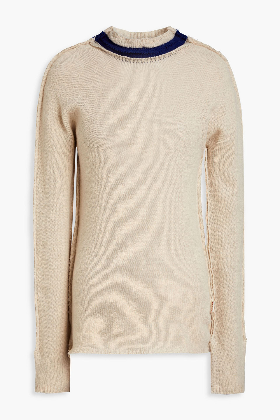 marni - two-tone cashmere and wool-blend sweater - neutral - it 42
