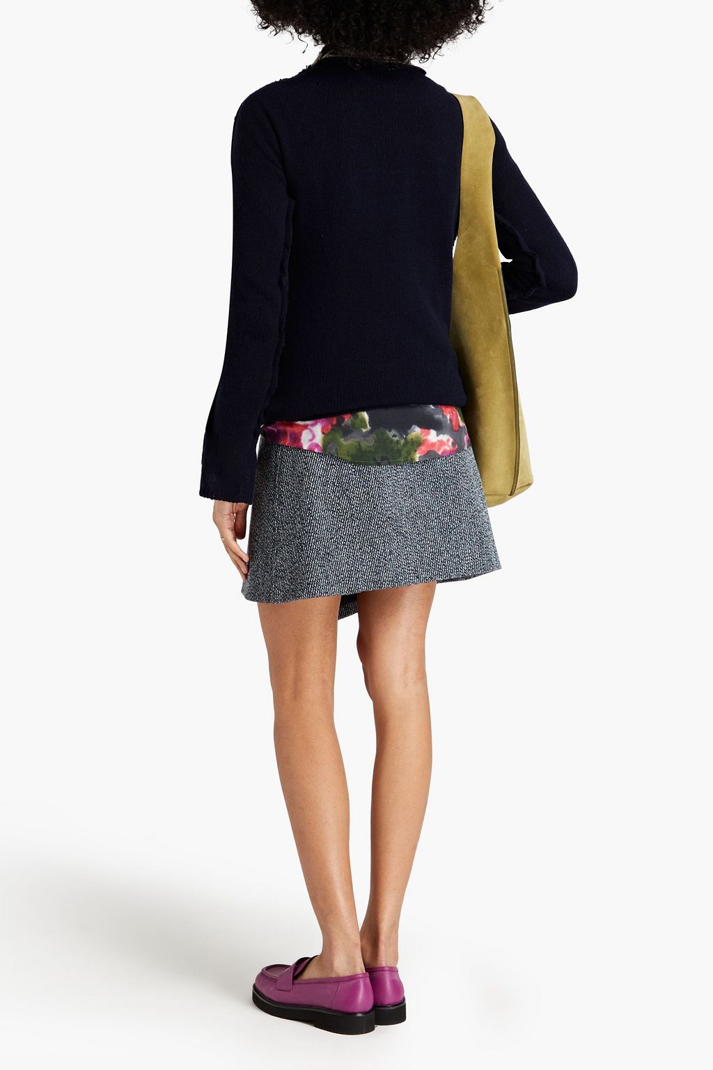 MARNI Two-tone cashmere and wool-blend sweater
