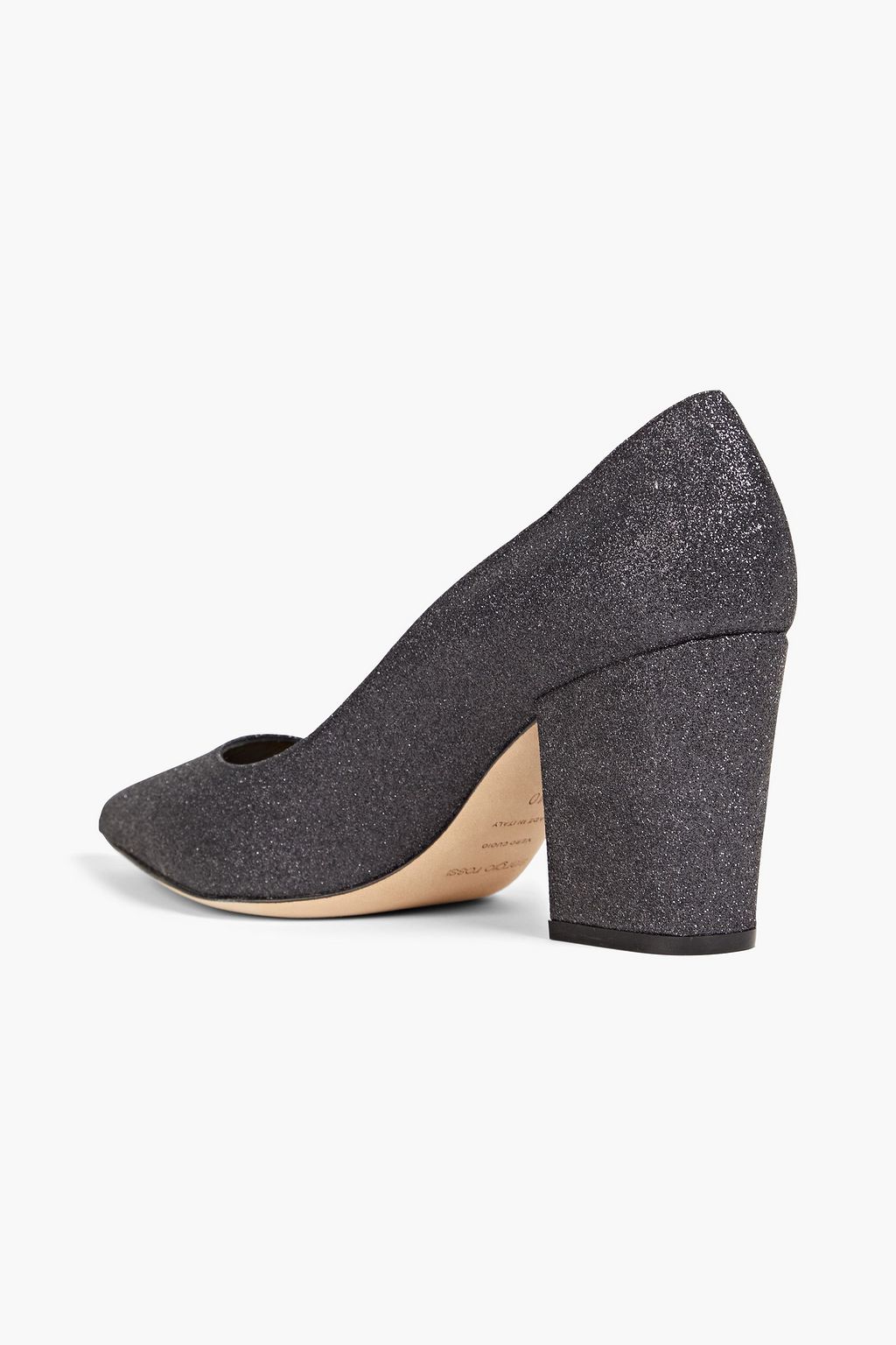 SERGIO ROSSI Glittered faux leather pumps