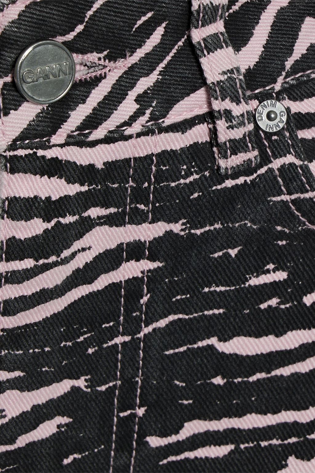 GANNI Tiger-print mid-rise bootcut jeans