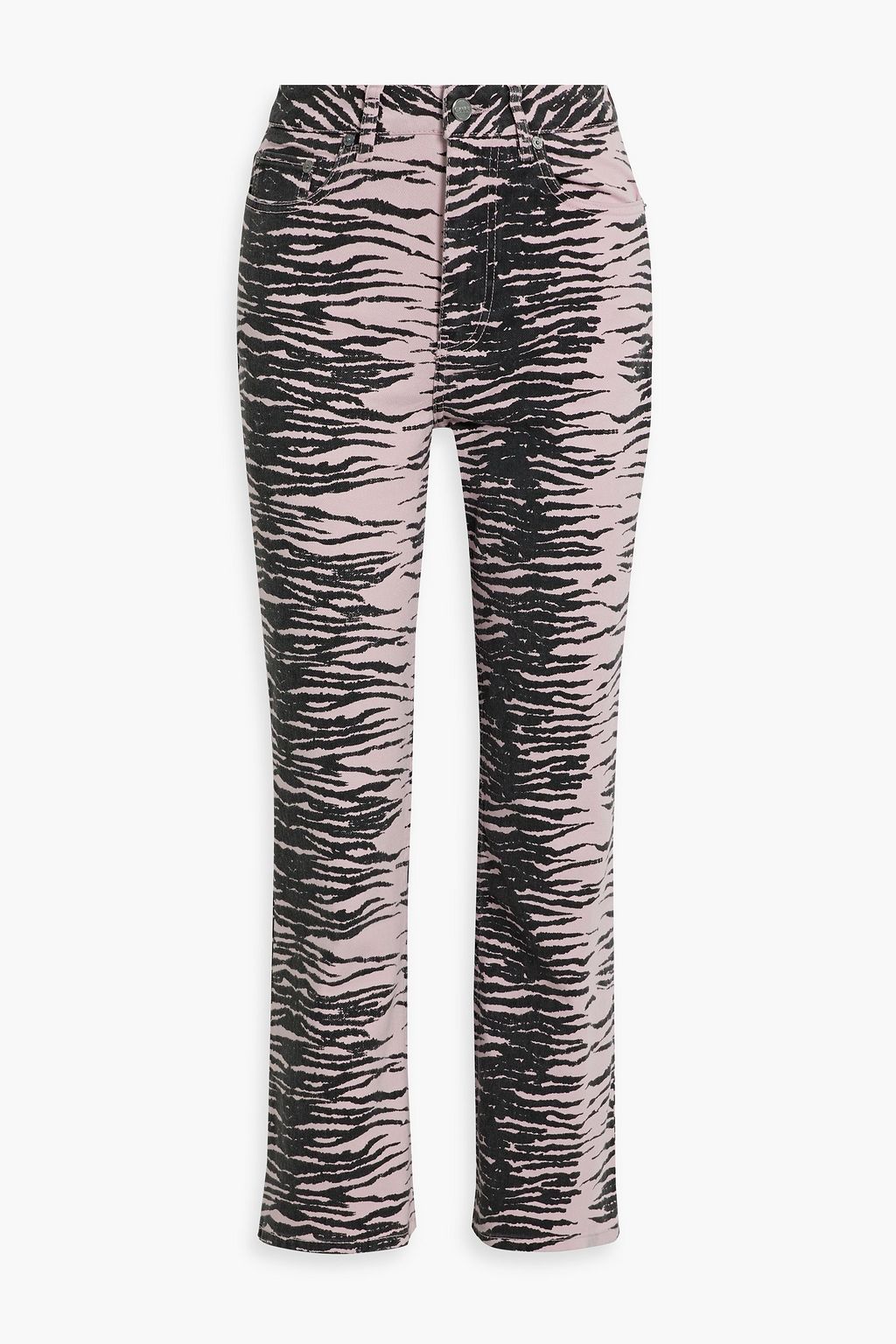 GANNI Tiger-print mid-rise jeans | Sale up 70% off | OUTNET