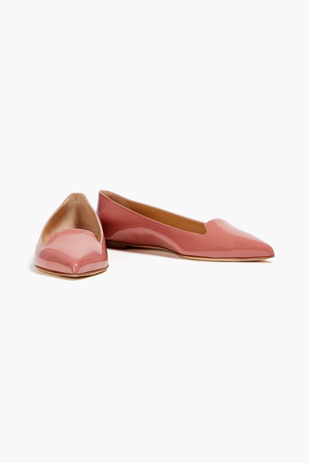 SERGIO ROSSI Patent-leather point-toe flats