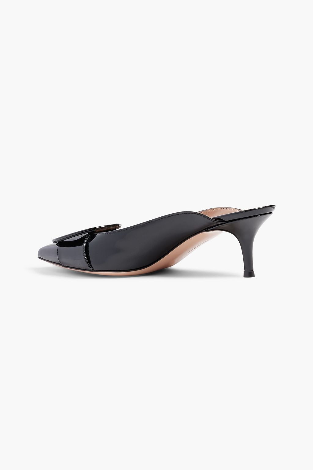 GIANVITO ROSSI Ruby buckle-embellished patent-leather mules