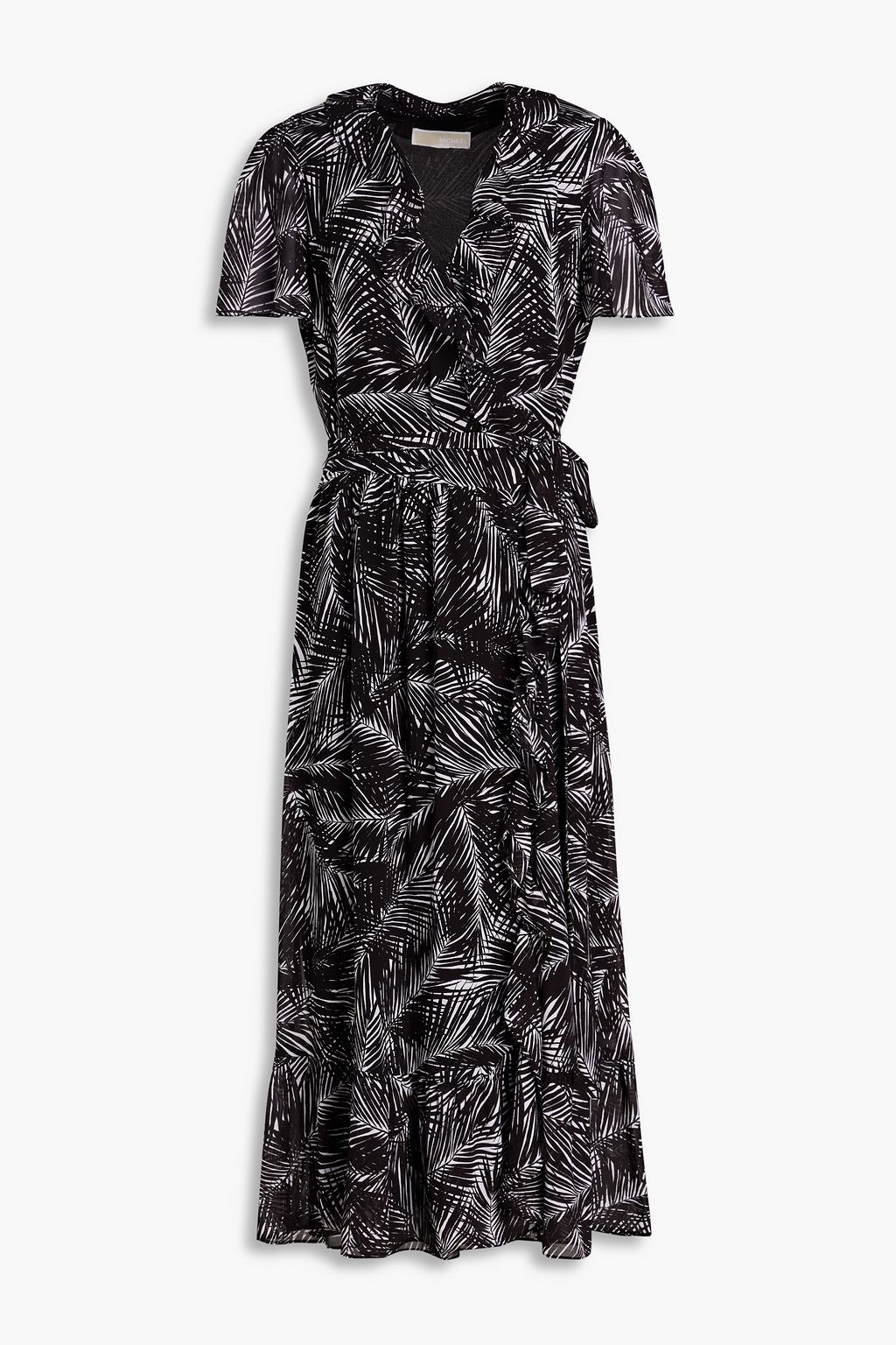 MICHAEL MICHAEL KORS Ruffle-trimmed printed chiffon midi wrap dress ...