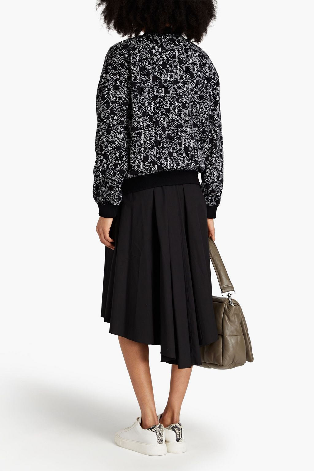 MICHAEL MICHAEL KORS Logo-print crepe bomber jacket