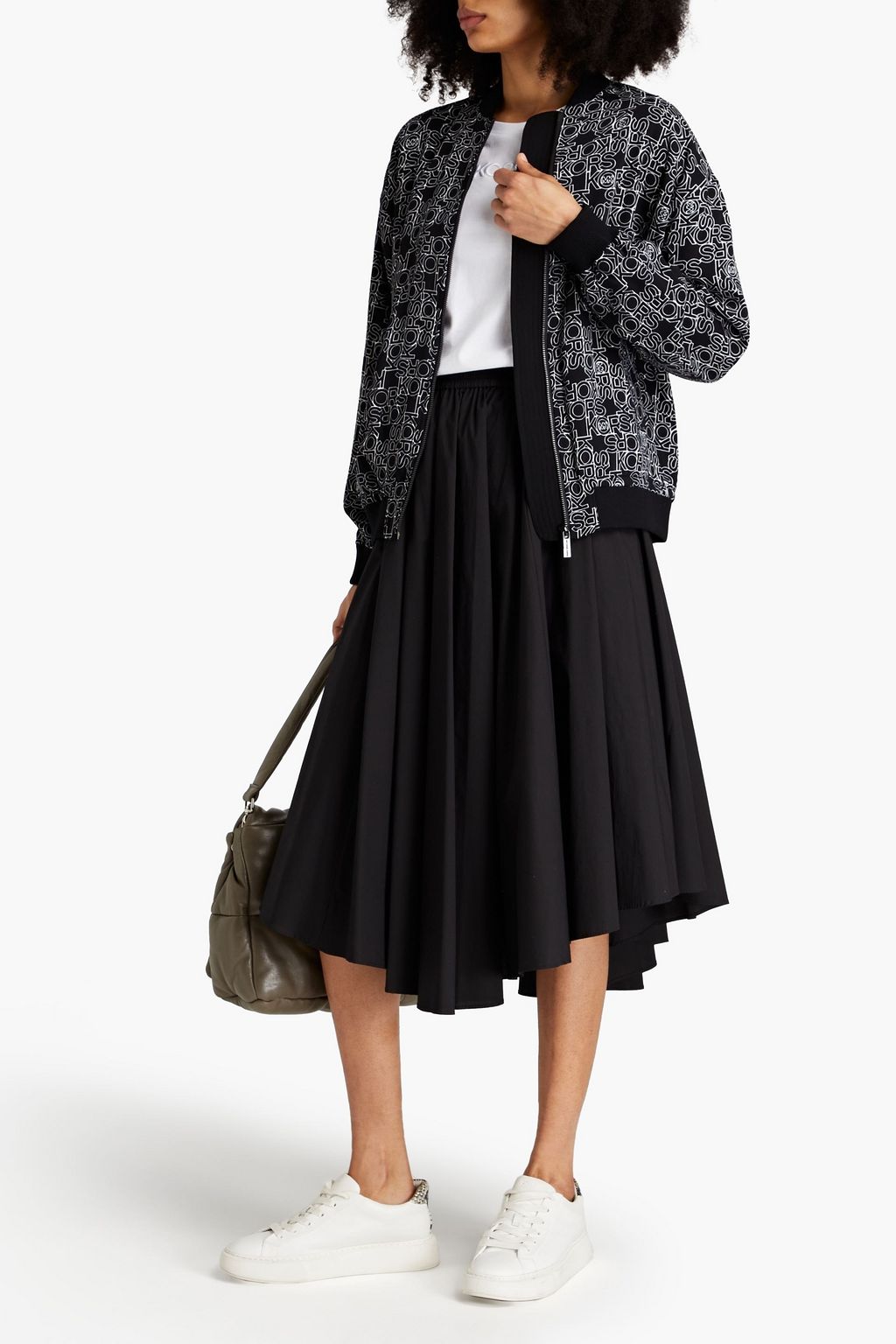 MICHAEL MICHAEL KORS Logo-print crepe bomber jacket