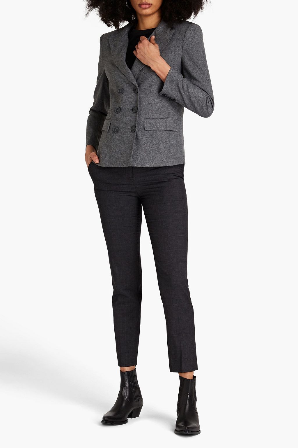 BA&SH Bazra double-breasted mélange flannel blazer