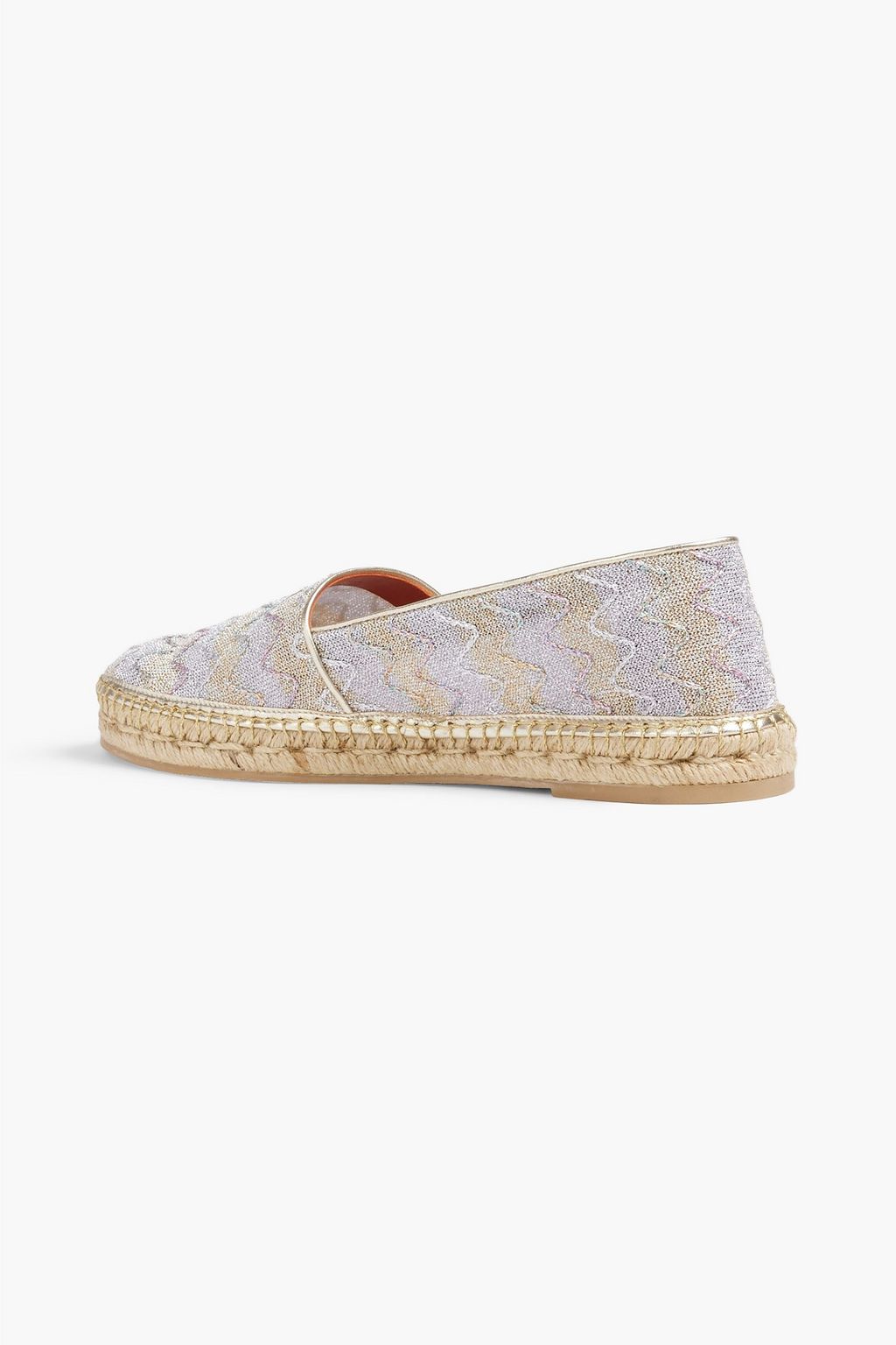 MISSONI Embroidered metallic crochet-knit espadrilles