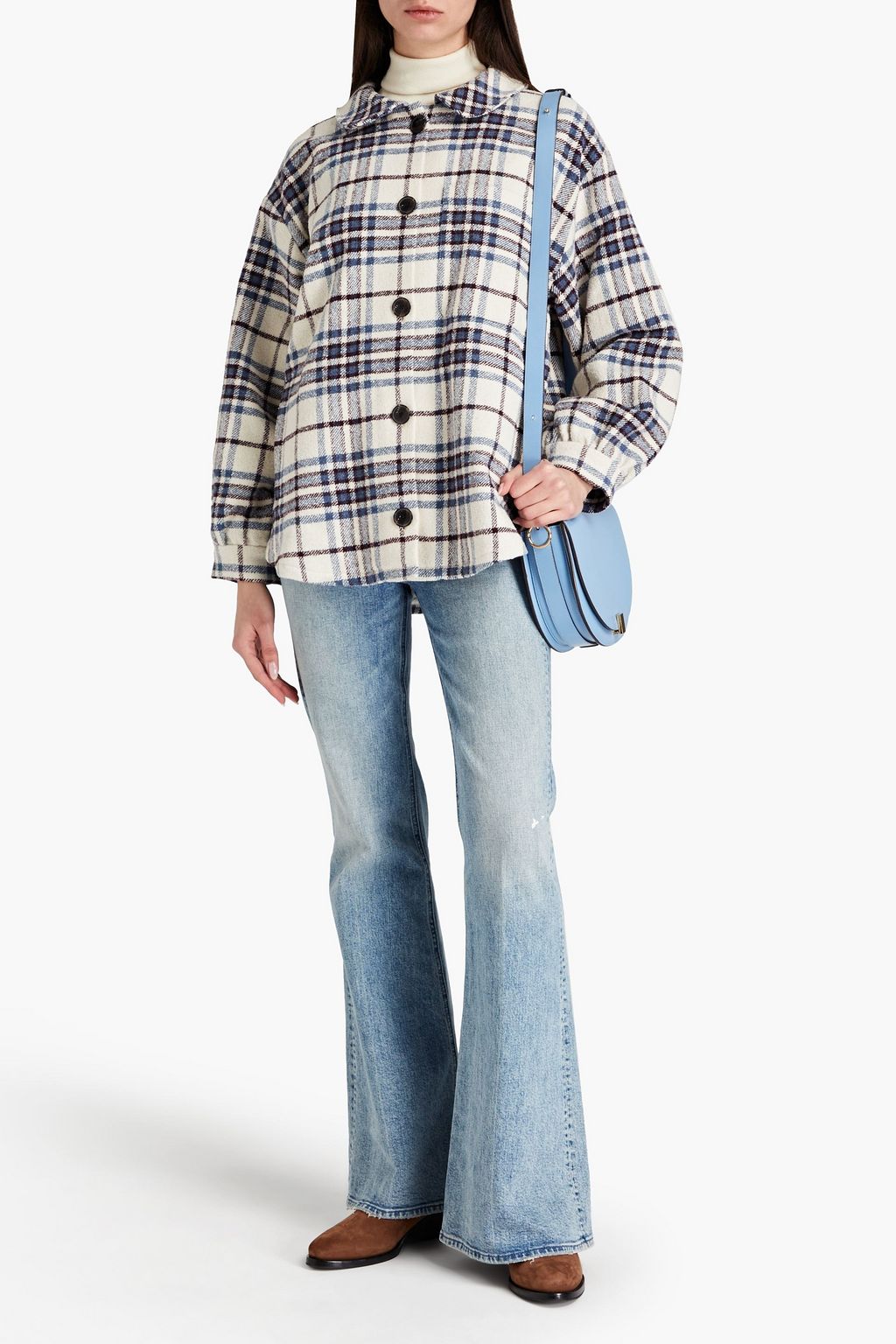 BA&SH Checked brushed flannel shirt